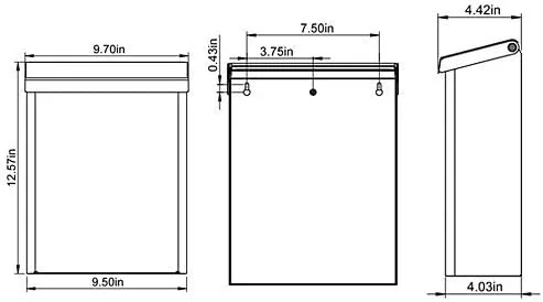 Gibraltar Mailboxes Designer Locking Medium Capacity Galvanized Steel Black