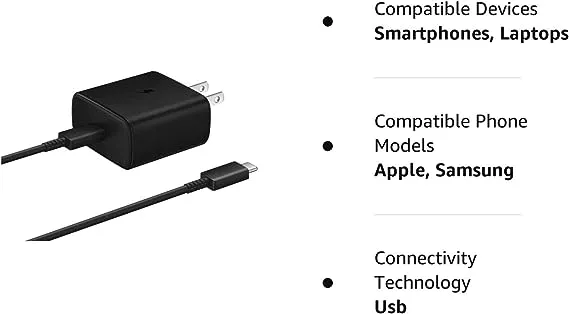 Samsung Official 45W USB-C Super Fast Charging Wall Charger (Black)