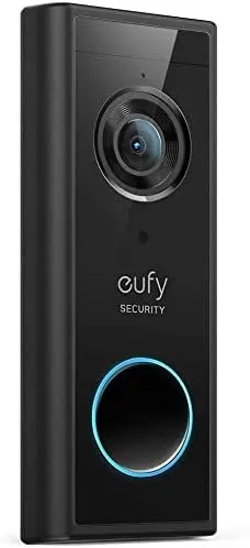 eufy - Timbre de seguridad inteligente Wi-Fi para agregar video 2K - Negro (renovado)