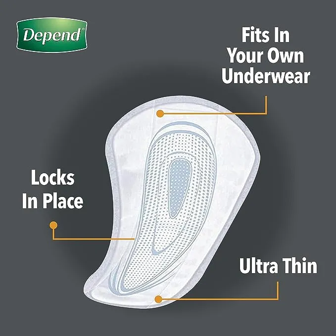 Depend Shields, for Men, Light - 58 pads