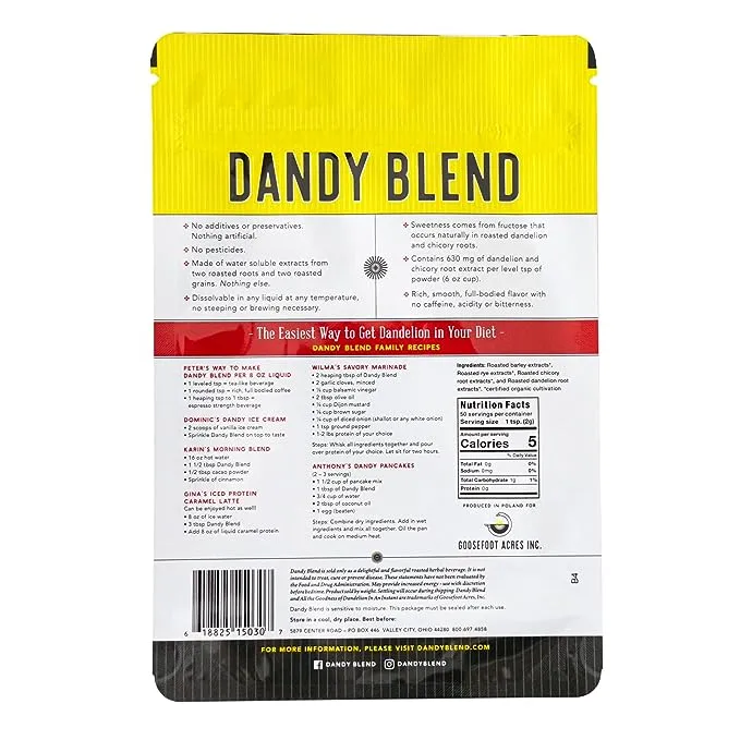 Dandy Blend Instant Herbal Beverage with Dandelion