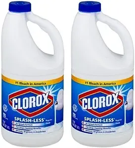 Clorox Splash-Less Bleach, Regular, 2 Pack of 55 fl oz each/ 110 Ounces Total