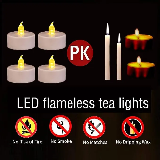 Nancia 100PACK Flameless LED Tea Lights Candles, Realistic and Bright Flickering Long Lasting 200Hours Battery-Powered