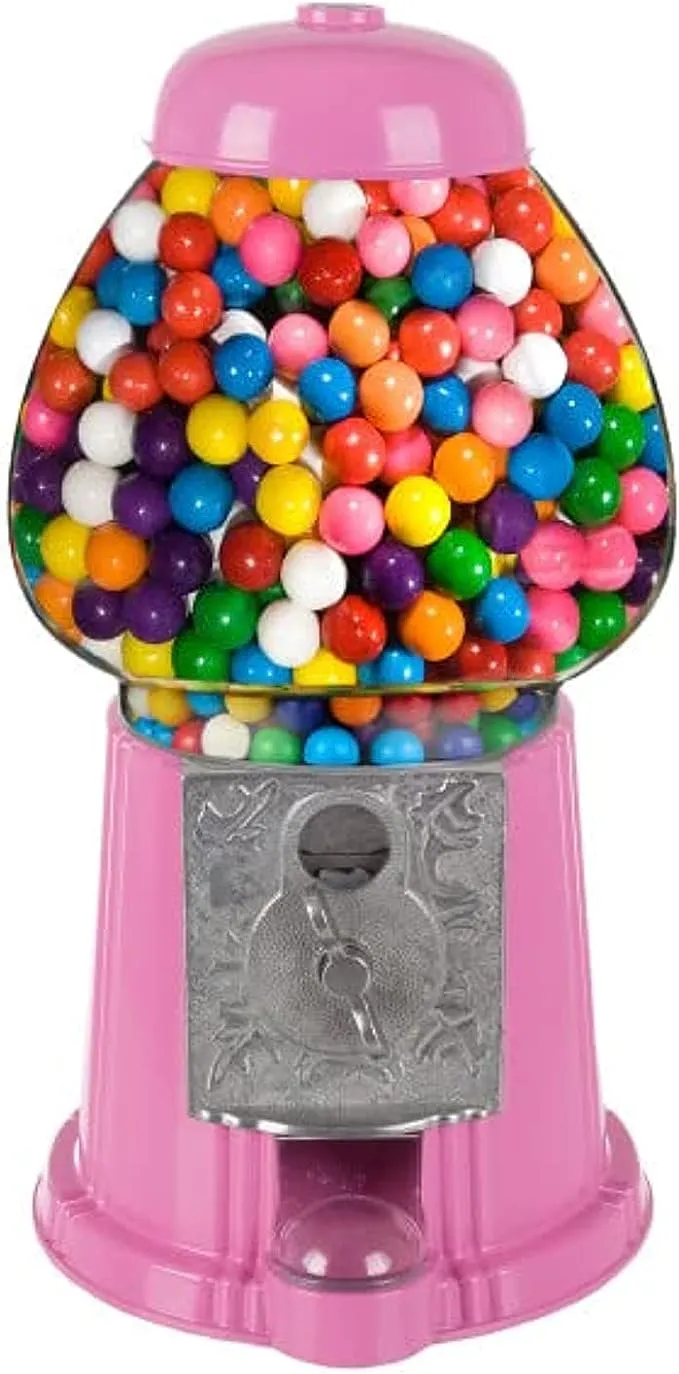 Vintage Gumball Machine - 11-Inch Retro-Style Coin-Operated Cast Metal Vendin...