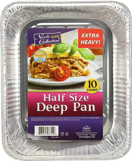 Aluminum Pans With Lids Half Size 9x13 Extra Heavy Duty Disposable Foil Pans For