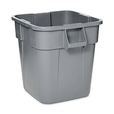 Rubbermaid Commercial 352600GY Brute Container, Square, Polyethylene, 28 gal, Gray