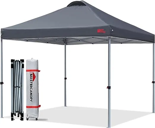 MASTERCANOPY Durable EZ Pop-Up Canopy Tent with Roller Bag (8x8 White)