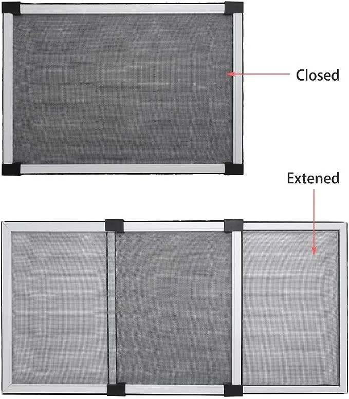 FLYZZZ Expandable Window Screens (10" H x 19" - 36" W) 2Packs Adjustable Window Screen, Replacement Window Screen for Window, Window Mesh Screen, Window Net Screen