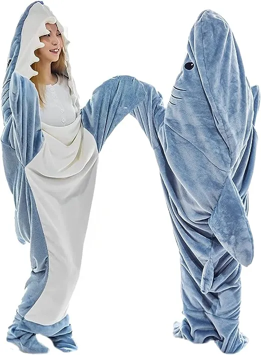 Shark Blanket for Adult Kids - Wearable Shark Blanket Hoodie,Cartoon Animals ...