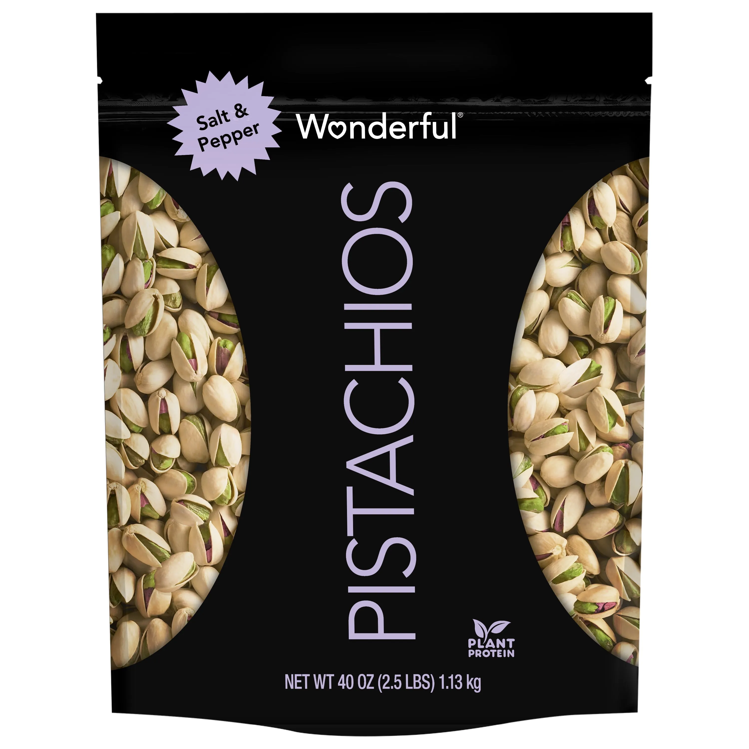 Wonderful Salt & Pepper Pistachios - 40 oz bag