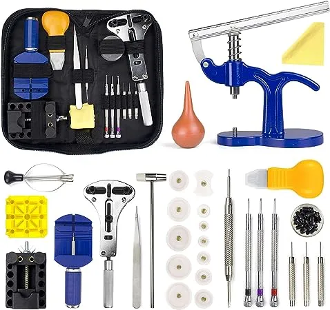 Jovati Home Tool Kit with Case Watch Repair Tool Kit Case Opener Link Remover Spring Bar Tool Set Carrying Case Home Repair Tool Set Watch Band Tool K