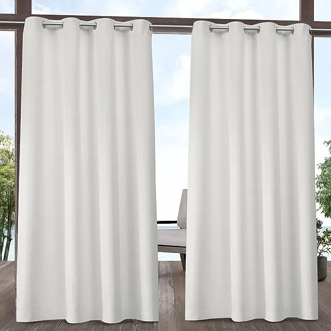 Exclusive Home Curtains Indoor/Outdoor Solid Cabana Grommet Top Curtain Panel Pair