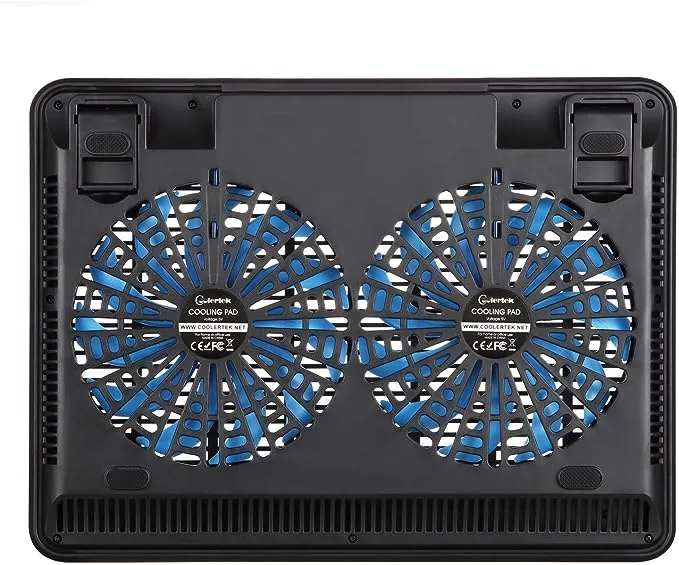 Laptop Cooling Pad, USB Powered Laptop Cooler, 2 Blue Silent Big Fans, Height...