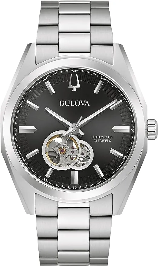 "Men's Bulova Classic Surveyor Automatic Stainless Steel Watch | 42mm | 96A207"