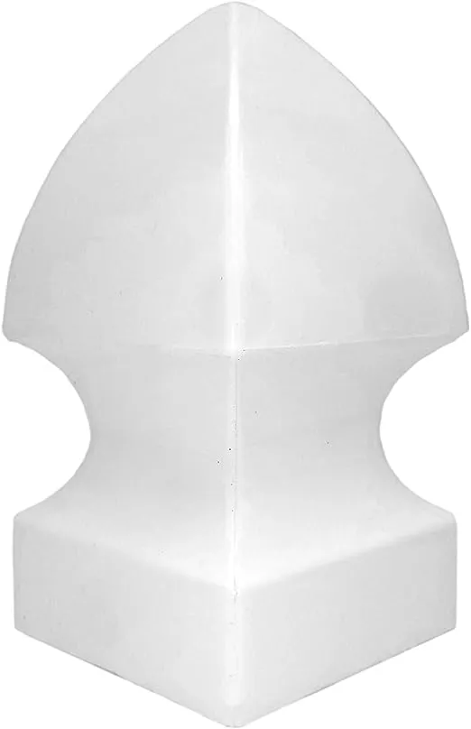 Jake Sales 5" Vinyl Post Cap Gothic Style Post Caps - Vinyl Fence Post Caps for 5" x 5" Vinyl Fence Post - White PVC/Vinyl Fence Post Cap