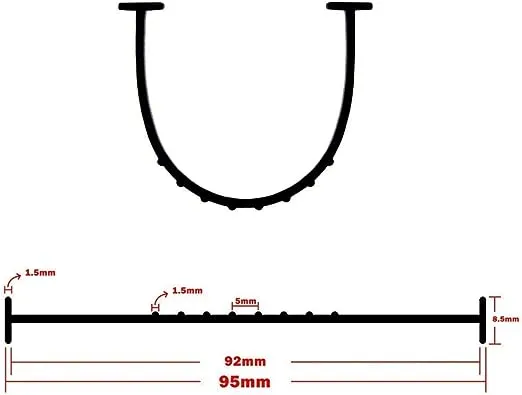 Door U-Bottom Weather Stripping Rubber Seal Strip Universal Sealing Professional