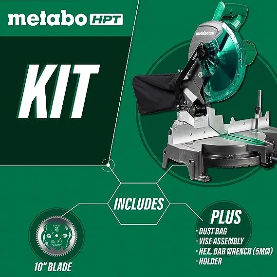 Metabo HPT - 15 Amp Single Bevel 10 Corded Compound Miter Saw