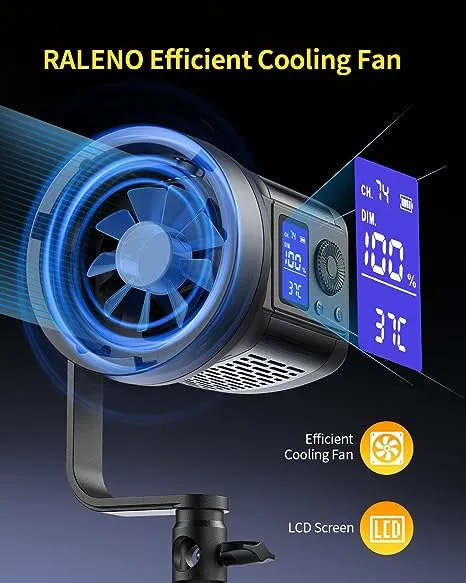 RALENO PLV-C80 80W LED Video Light with 2.4G Remote Control, 7200Lux (1185)