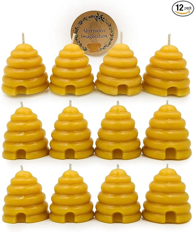 Charming Hand-Poured Beeswax Votive Candles - 12 Pack for Any Occasion