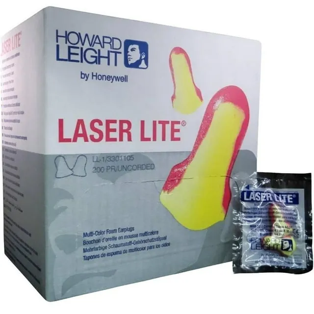 Howard Leight Brand Laser Lite Disposable Ear Plug w/o Cord (NRR 32 dB) 200 Pairs MS-92260