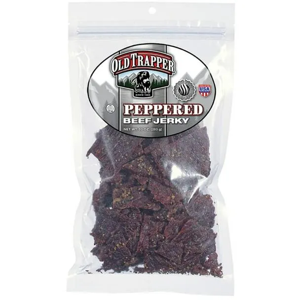 Old Trapper 10 oz Peppered Beef Jerky in Brown