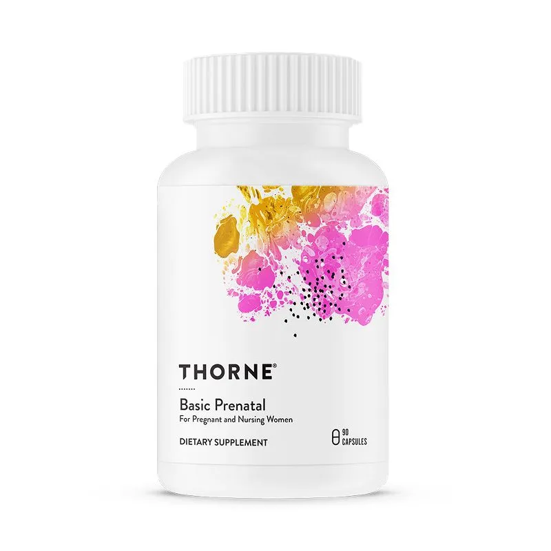 Thorne Basic Prenatal, Well-Researched Folate Multi for Pregnant and Nursing Women includes 18 Vitamins and Minerals, 90 Capsules, 30 servings