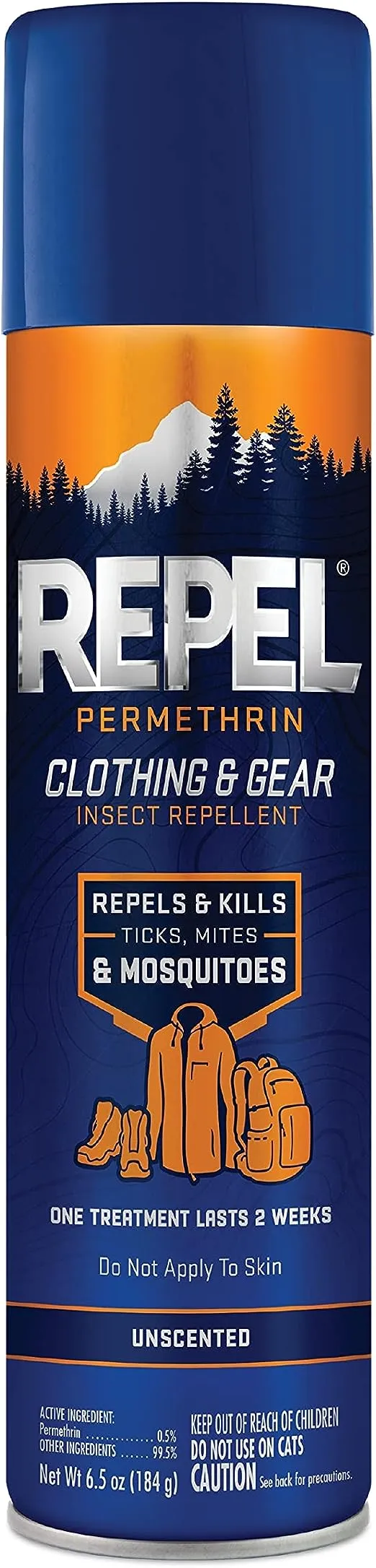 Repel Permethrin Clothing & Gear Insect Repellent, Use on Outdoor Gear, Tents and Sleeping Bags, Repels Mosquitoes, Ticks, Mites, (Aerosol Spray) 6.5 fl Ounce