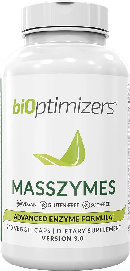 BiOptimizers MassZymes Complete Digestive Enzymes 250 Capsules