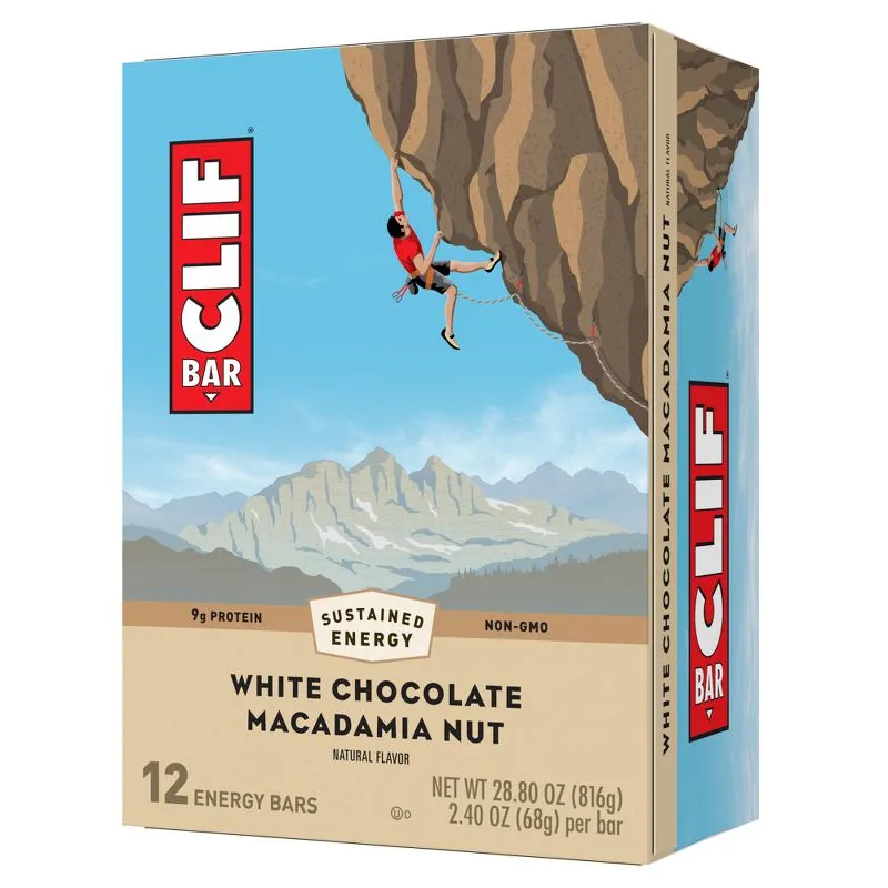 CLIF BAR - White Chocolate Macadamia Nut Flavor - Made with Organic Oats - 9g Protein - Non-GMO - Plant Based - Energy Bars - 2.4 oz. (10 Pack)