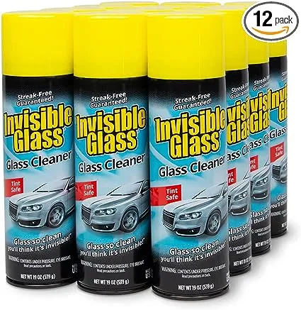 Invisible Glass 91164-12pk Premium Glass Cleaner 19-Ounce Can, 228. Fluid, 12 Pack