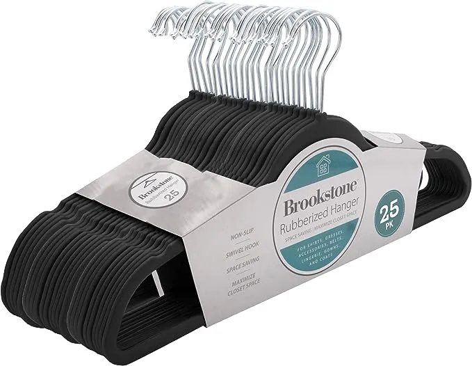 Brookstone Rubberized Hangers Color Assortment 10 Count