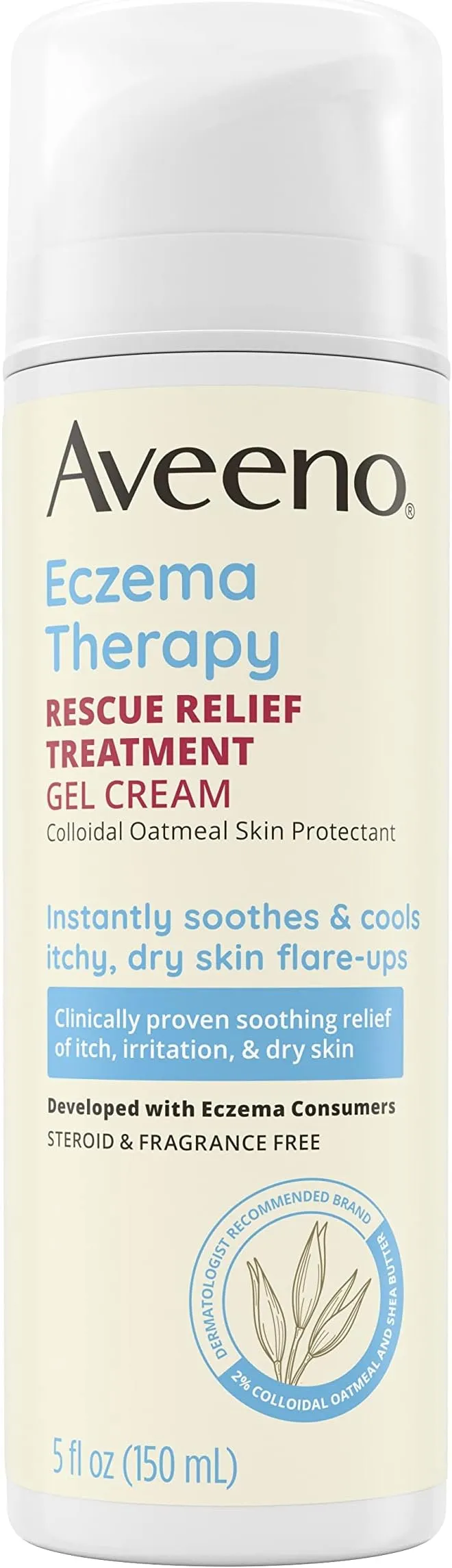 Aveeno Eczema Therapy Rescue Relief Treatment Gel Cream, 5.0 fl. Oz