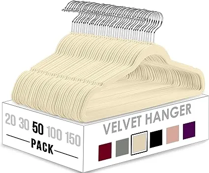 Utopia Home Velvet Hangers 50 Pack Non-Slip Clothes Hangers