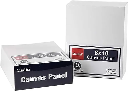 Madisi Painting Canvas Panels 48 Pack, 8X10, Classroom 8&#034;X10&#034;,48 pack, White 