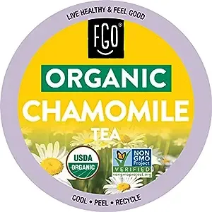 FGO Chamomile Herbal Tea K-Cup Pods, Keurig Compatible, USDA Organic Non-GMO, 24ct