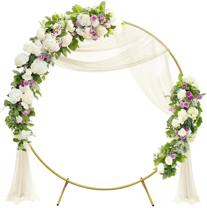 Balloon Arch Stand,Easy Assembly Round Backdrop Stand,6.6ft Circle with Bases Wedding Arch,Circle Backdrop Stand,Metal Circle Balloon Arch Frame for Bridal,Birthday Party Decoration