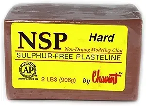 Chavant NSP Hard - 2 lbs. Professional Oil Based Sulfur Free Sculpting Clay - Brown