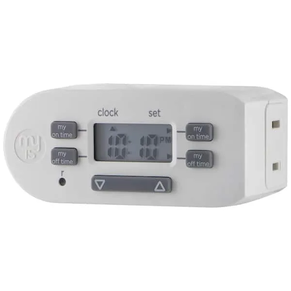 MY SMART TOUCH Simple Set 2-On/Off Indoor Digital Plug-In Bar Timer