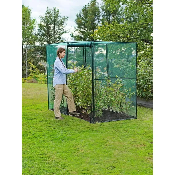 Gardeners Supply Company Tall Crop Cage Plant Protection Tent | Sturdy Plants Greenhouse Outdoor Cages for Vegetable Garden, Backyard Flowers & Lawn Crops with Zippered Enclosure Door - 4'X 8' 6ft H