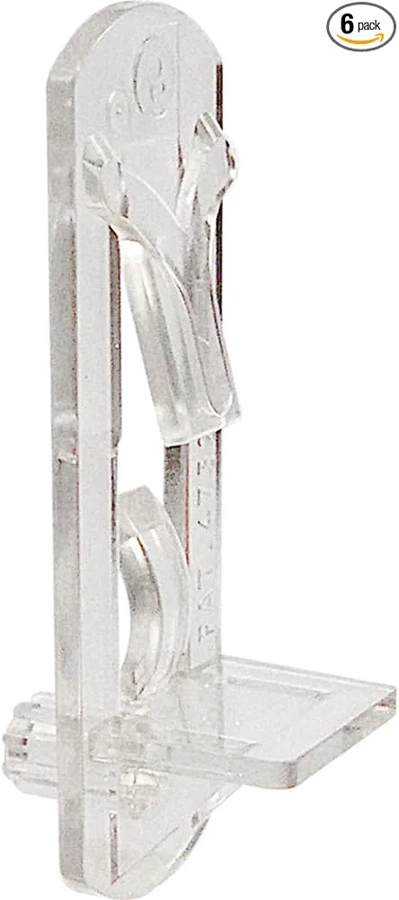 Prime Line R 7316 1/4 Inch Locking Shelf Pegs For 1/2-Inch Shelf Clear Pack Of 6