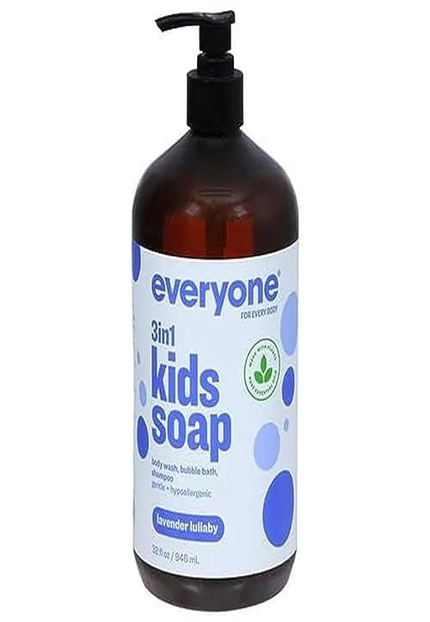 Everyone 3-in-1 Kids Soap: Shampoo, Body Wash, and Bubble Bath, Lavender Lullaby, 32 Ounce