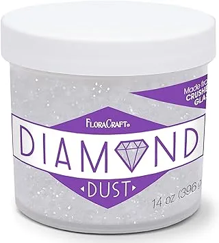 FloraCraft Diamond Dust Glitter 14 Ounce Clear Glass