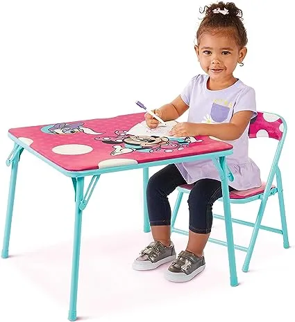 Foldable Kids Junior Activity Table Set with Non-Skid Feet - Engaging Play Area