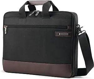 Samsonite Kombi Slim Briefcase, Black/Brown, One Size