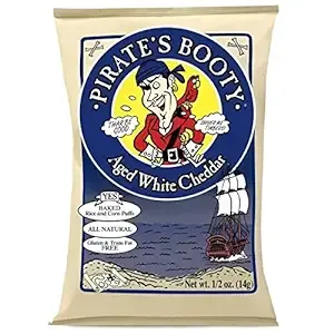 Pirate's Booty Aged Cheddar Lunch Packs, White, 0.5 Ounce- 36 Pack