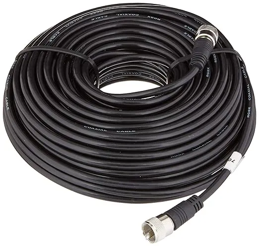 RG8X Coaxial Cable - Connector - RG8X Coax – UHF CB Antenna Cable - CB Coax Cable – 100 ft / 30.4 Meters UHF PL259 Male to Male Low Loss Cable - 50 Ohm for HAM Radio - Antenna Analyzer STEREN 205-700