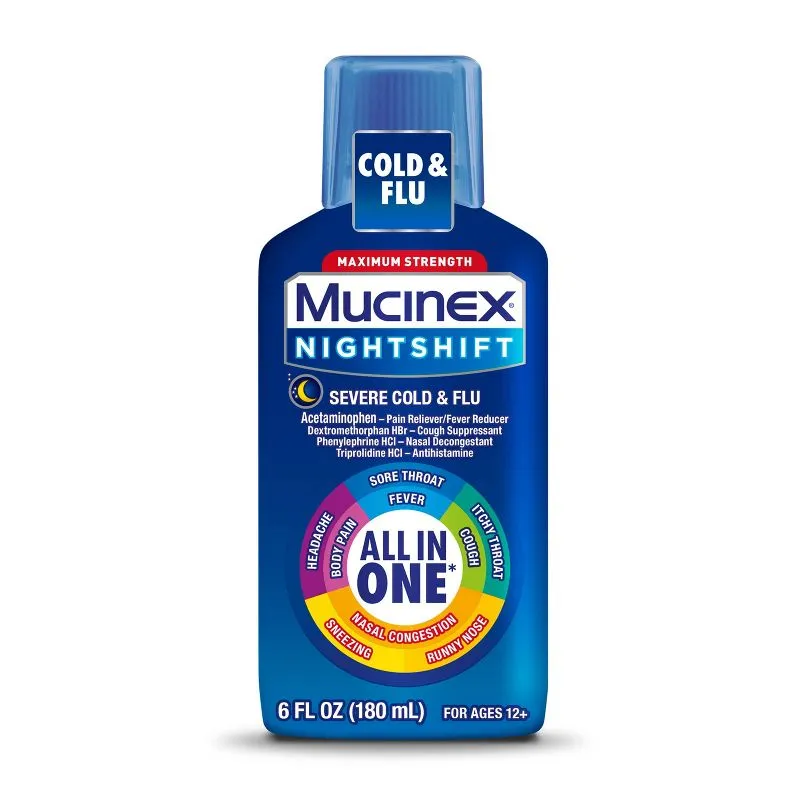 Mucinex Cold & Flu, Nightshift, for Ages 12+ - 6 fl oz