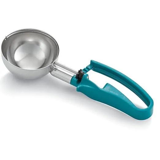 Vollrath 47389 S/S 6 Oz. / #5 Squeeze Disher with Teal Handle, Silver