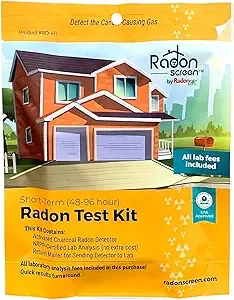 Watersafe RadonScreen Radon Detector for Home Test Kit EPA-approved Radon Gas Detector NRPP-Certified Lab Analysis for Household Air Quality Quick Tur