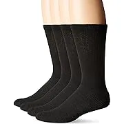 Dr. Scholl's Men's Big & Tall 4-Pairs Diabetes & Circulatory Crew Socks, Size: 13-15, Black